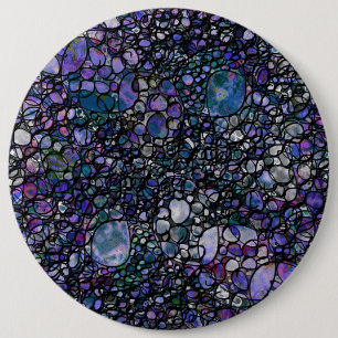 Macaron Rond 15,2 Cm Cercles abstraits dessinés à la main, Bleu, Violet
