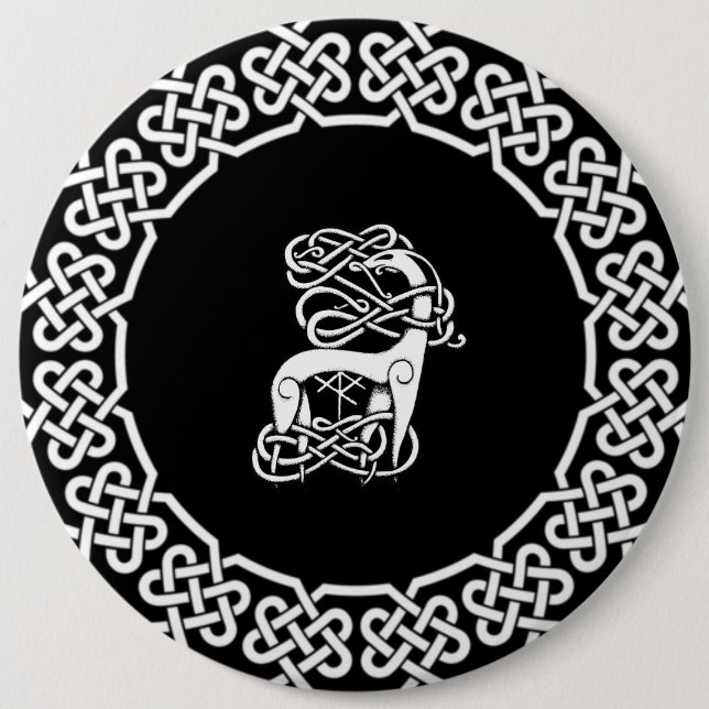 Macaron Rond 15,2 Cm Cerf céleste/nordique (Devant)