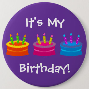Macaron Rond 15,2 Cm C'est mon anniversaire