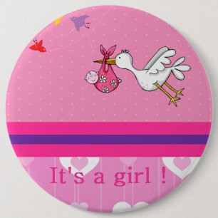 Macaron Rond 15,2 Cm C'est une fille !