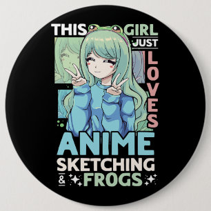 Macaron Rond 15,2 Cm Cette Fille Aime L'Anime Et L'Ésquisse Croquis D'A