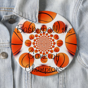 Macaron Rond 15,2 Cm Champion Court Vision : Basketball Jeu des Champs