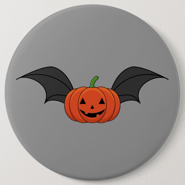 Macaron Rond 15,2 Cm Chat Citrouille d'Halloween (Devant)
