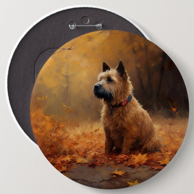 Macaron Rond 15,2 Cm Chesapeake Bay Terrier en congé d'automne (Devant & derrière)