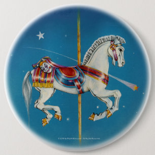 Macaron Rond 15,2 Cm Cheval de boutons - rouges, blanc et bleu de