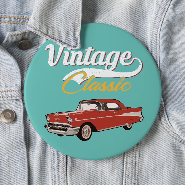 Macaron Rond 15,2 Cm Chevy Belair (En situation)