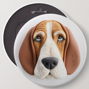 Macaron Rond 15,2 Cm Chien Basset Hound Inspiré de la 3D