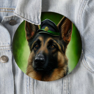Macaron Rond 15,2 Cm Chien berger allemand en tenue de jour St. Patrick