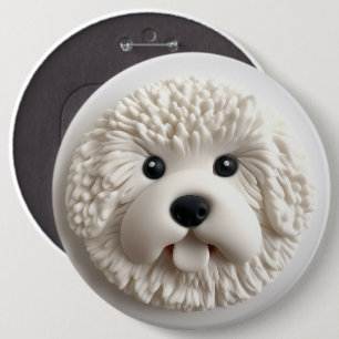 Macaron Rond 15,2 Cm Chien Bichon Frise Inspiré 3D