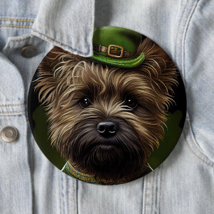 Macaron Rond 15,2 Cm Chien de Cairn Terrier en Robe de la Saint Patrick