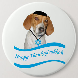 Macaron Rond 15,2 Cm Chien de chasse drôle de bouton de Thanksgivukkah