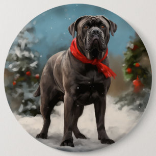 Macaron Rond 15,2 Cm Chien de Corso en canne à neige Noël