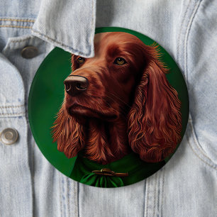 Macaron Rond 15,2 Cm Chien rouge irlandais en robe de fête de St. Patri