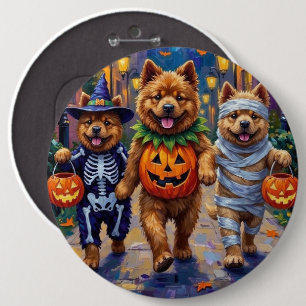 Macaron Rond 15,2 Cm Chiens de Chow Chow Trick or Treating Halloween Co