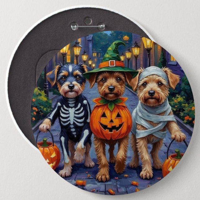 Macaron Rond 15,2 Cm Chiens de Lowchen Costumes d'Halloween à l'essai o (Devant & derrière)