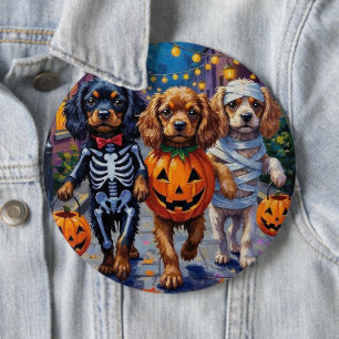 Macaron Rond 15,2 Cm Chiens Espagnols Tibétains En Costumes D'Halloween