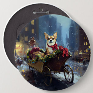 Macaron Rond 15,2 Cm Chihuahua période festive de Noël