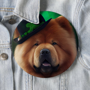 Macaron Rond 15,2 Cm Chow Chow Dog en tenue de la Saint Patrick