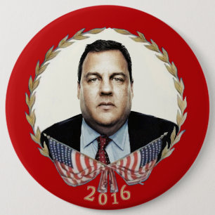 Macaron Rond 15,2 Cm Chris Christie pour le président 2016