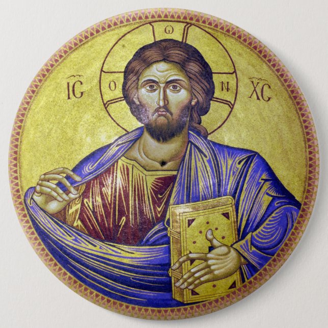 Macaron Rond 15,2 Cm Christ Pantocrator (Devant)