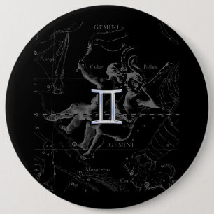 Macaron Rond 15,2 Cm Chrome Style Gemini Zodiac Connexion Hevelius