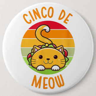 Macaron Rond 15,2 Cm Cinco de Mayo Meow Amoureux des chats mexicain 5 m