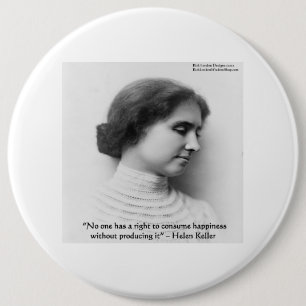 Macaron Rond 15,2 Cm Citation de sagesse "Droit au bonheur" d'Helen Kel
