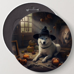 Macaron Rond 15,2 Cm Citrouilles d'Akita Halloween Épouvantables