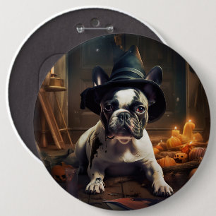 Macaron Rond 15,2 Cm Citrouilles d'Halloween effrayantes de Bouledogue 