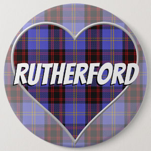 Macaron Rond 15,2 Cm Clan écossais Rutherford Love Tartan Heart