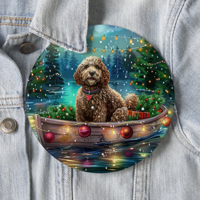 Macaron Rond 15,2 Cm Cockapoo Christmas Festive Voyage (En situation)