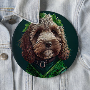 Macaron Rond 15,2 Cm Cockapoo Dog en robe de fête St. Patrick