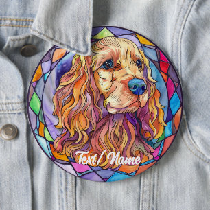 Macaron Rond 15,2 Cm Cocker Spaniel Animateur Chien Tige Design Pinceau
