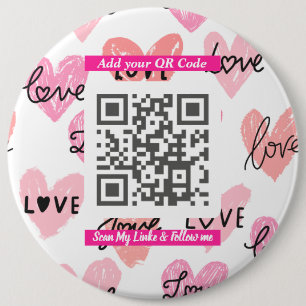 Macaron Rond 15,2 Cm Code QR « Scannez-moi » minimal, Accessoire Simple
