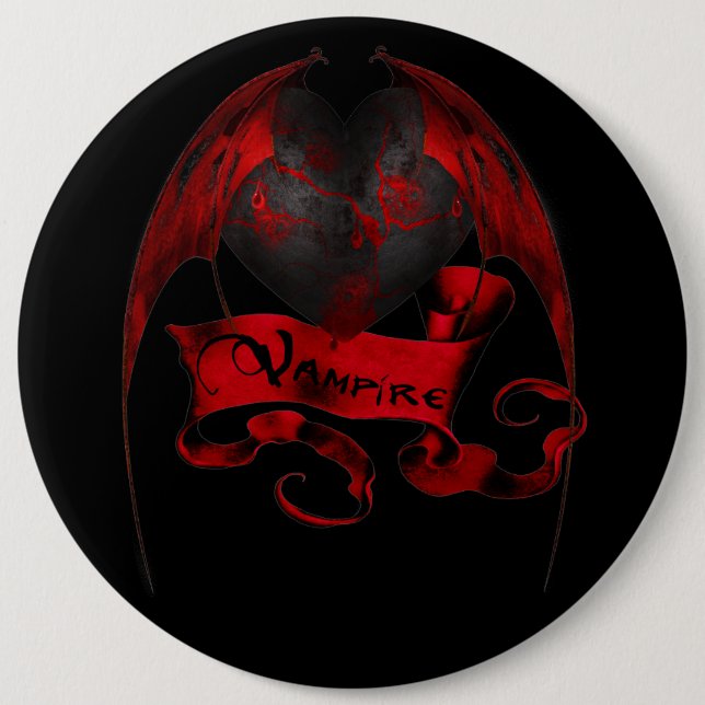 Macaron Rond 15,2 Cm Coeur de vampire (Devant)