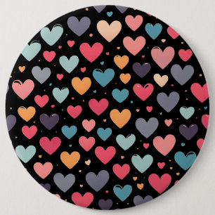 Macaron Rond 15,2 Cm Cœurs colorés Saint-Valentin