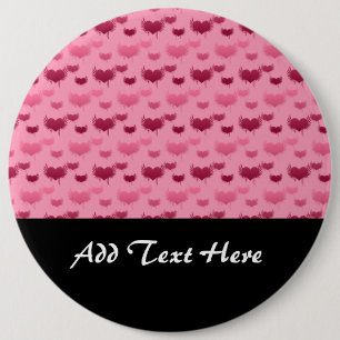 Macaron Rond 15,2 Cm Cœurs roses et rouges avec motif d'ailes