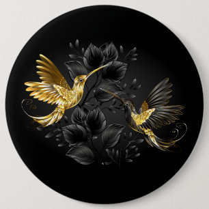 Macaron Rond 15,2 Cm Colibri noir et or