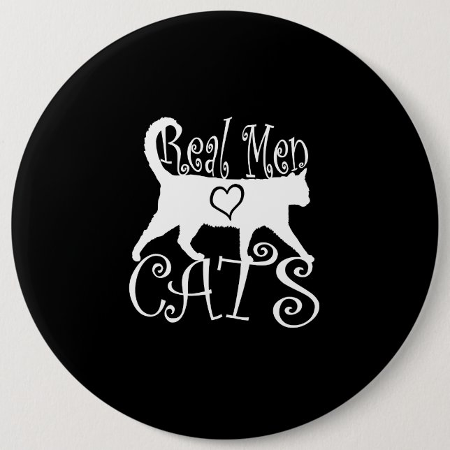 Macaron Rond 15,2 Cm Conception graphique de vrais d'hommes chats (Devant)