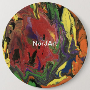 Macaron Rond 15,2 Cm Conception ronde colorée de bouton d'art de NorJ