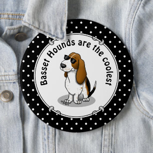 Macaron Rond 15,2 Cm Cool Basset Hound chien et lunettes de soleil (tri
