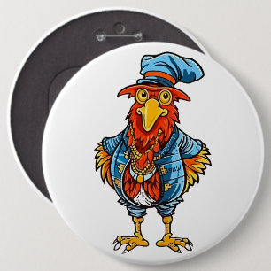 Macaron Rond 15,2 Cm Coq de dessin animé drôle et autoritaire