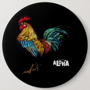 Macaron Rond 15,2 Cm coq hawaii aloha hawaiian 157
