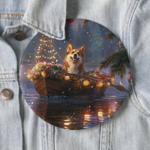 Macaron Rond 15,2 Cm Corgi Christmas Festive Voyage