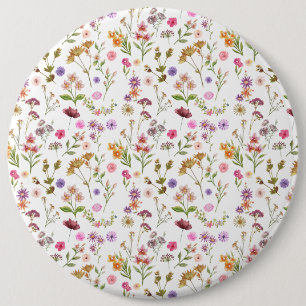 Macaron Rond 15,2 Cm couleur d'eau fleurie motif - rose, violet, vert