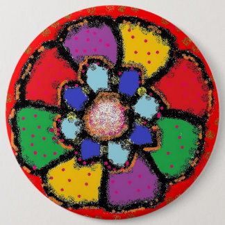 Macaron Rond 15,2 Cm Couleurs d'art en forme de pétale rouge pourpre bl