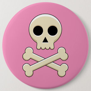 Macaron Rond 15,2 Cm Crâne avec des os