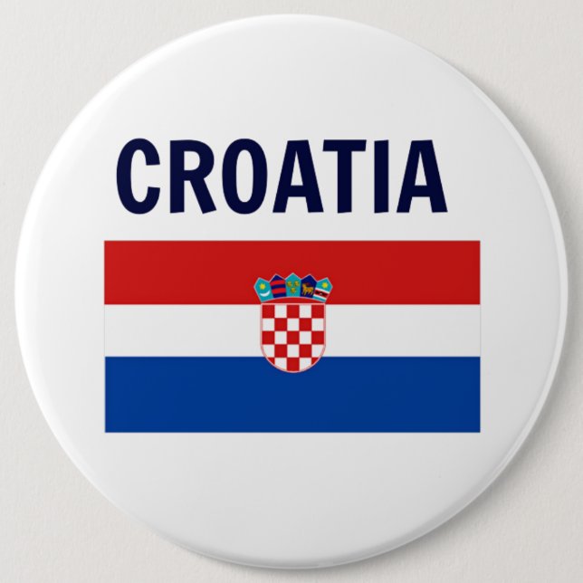 Macaron Rond 15,2 Cm Croatie - Drapeau de Croatie, étiqueté, (Devant)