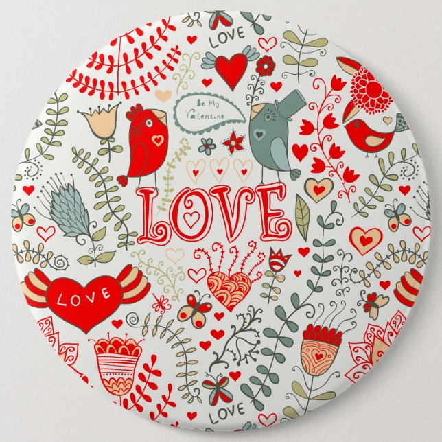 Macaron Rond 15,2 Cm Cute Floral Valentines Design (Devant)
