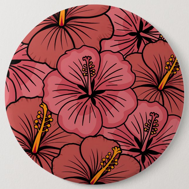 Macaron Rond 15,2 Cm Cute hibiscus motif (Devant)